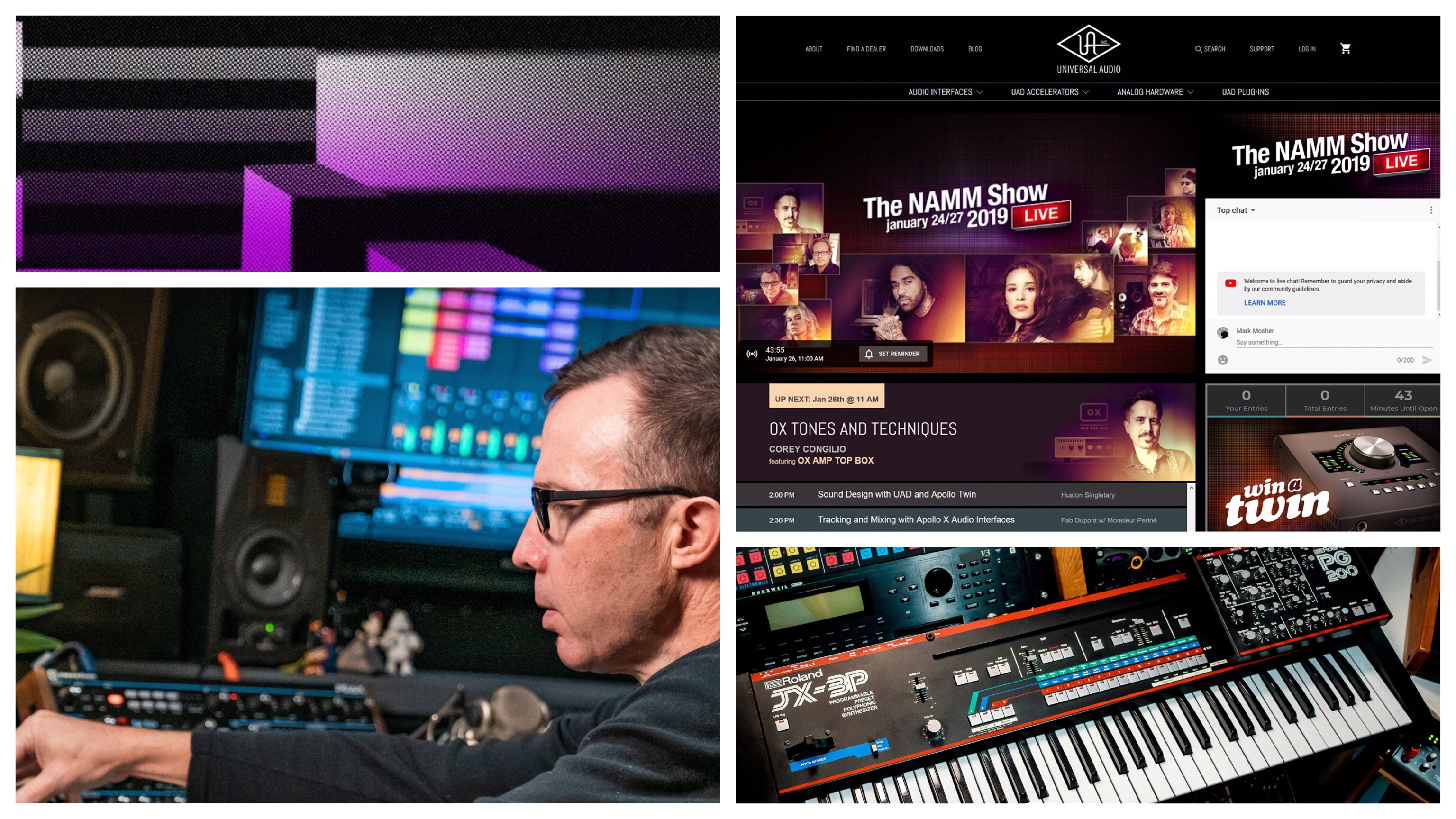 NAMM 2019 Saturday: Tune in to Universal Audio Live Stream at 2pm PST to See Huston Singletary Presenting on SINGULARITIES