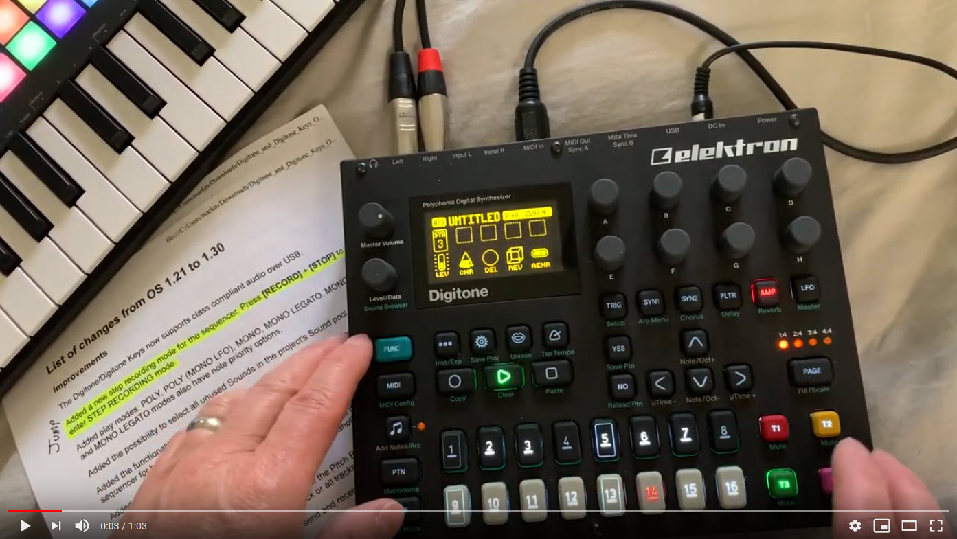 Video: Working on New Patterns with Digitone New Jump Step Sequencer Mode