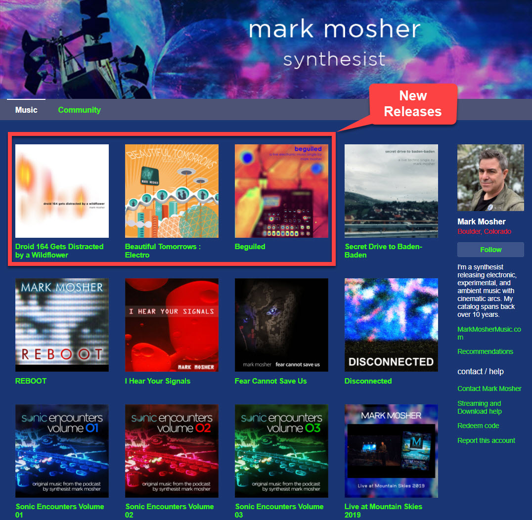 New Releases for Bandcamp Friday Feb 5th Including “Droid 164 Gets Distracted by a Wildflower”