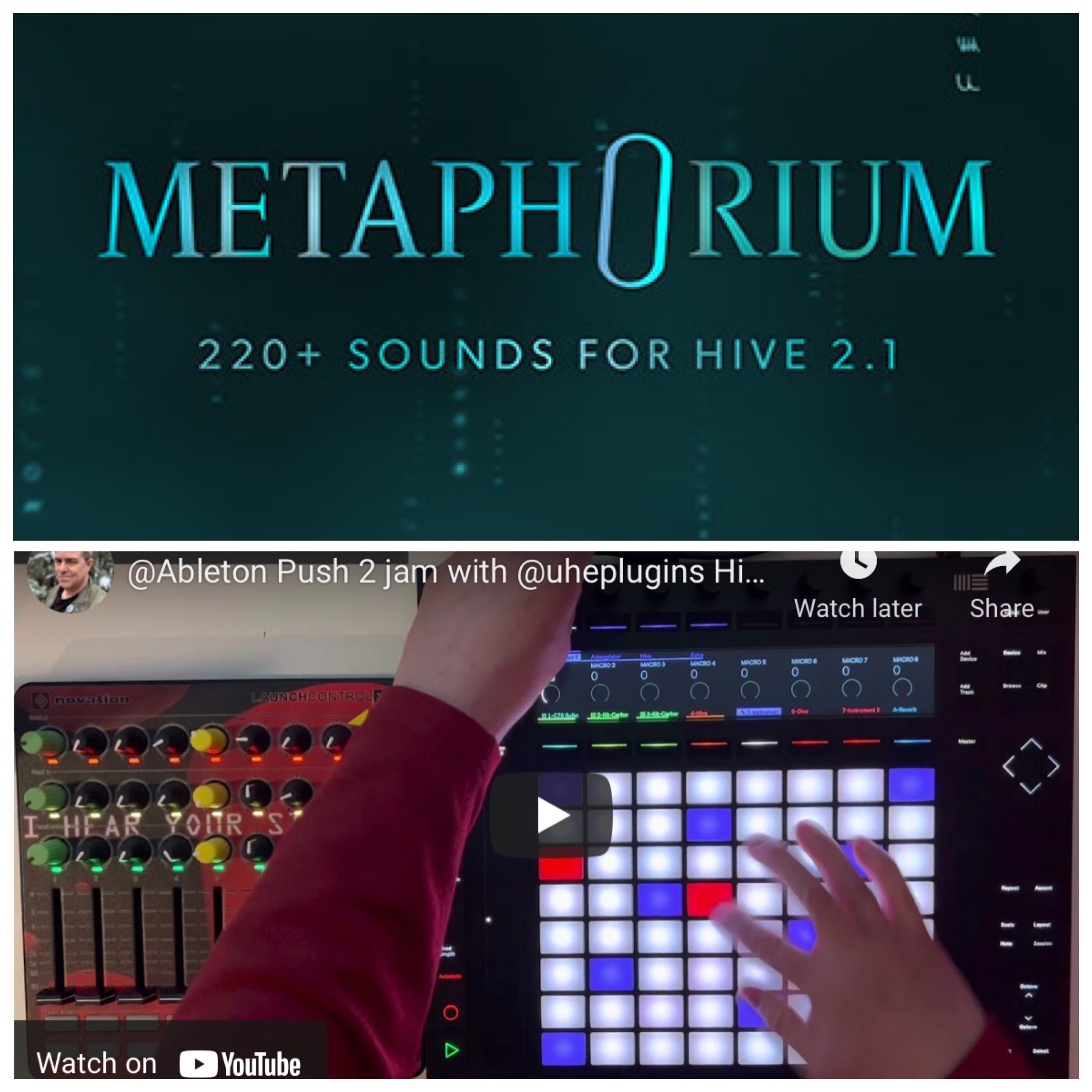 Metaphorium Presets for U-HE Hive 2.1 Including Sounds Used in The Matrix Resurrections + Push 2 Jam + Sonic Lab Patch Flip Walkthrough