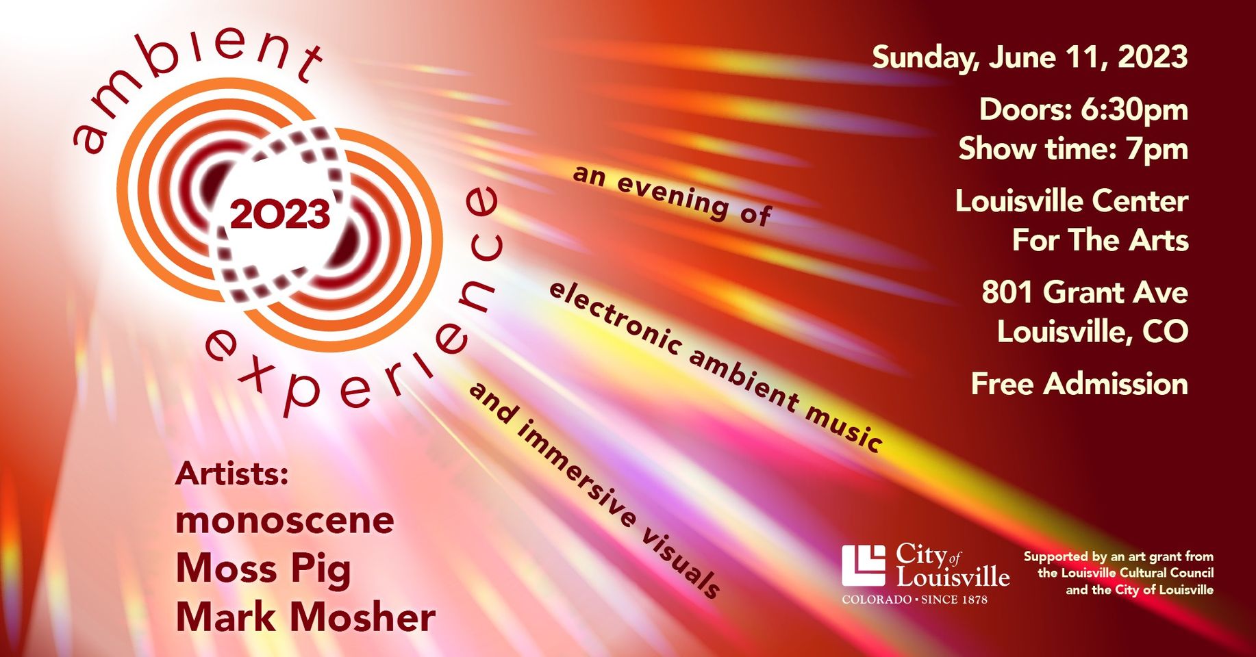 Ambient Experience Concert with Immersive Visuals Sunday Jun 11, 2023