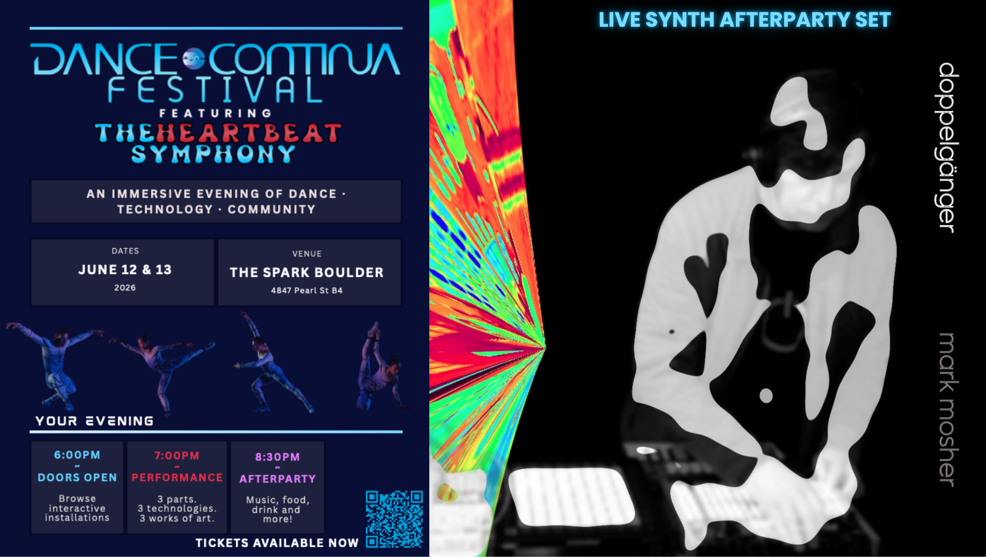 Doppelgänger: Live Synth Afterparty Set at Dance Continua Festival, June 12–13th at Spark Boulder